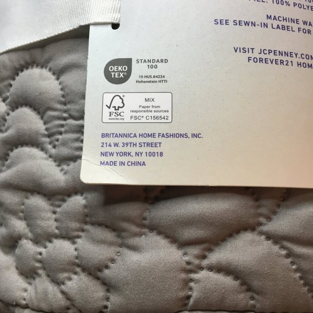 Full / Queen Floral Quilt Set with 2 Standard Shams Forever 21 Home Gray Drizzle - Picture 7 of 8